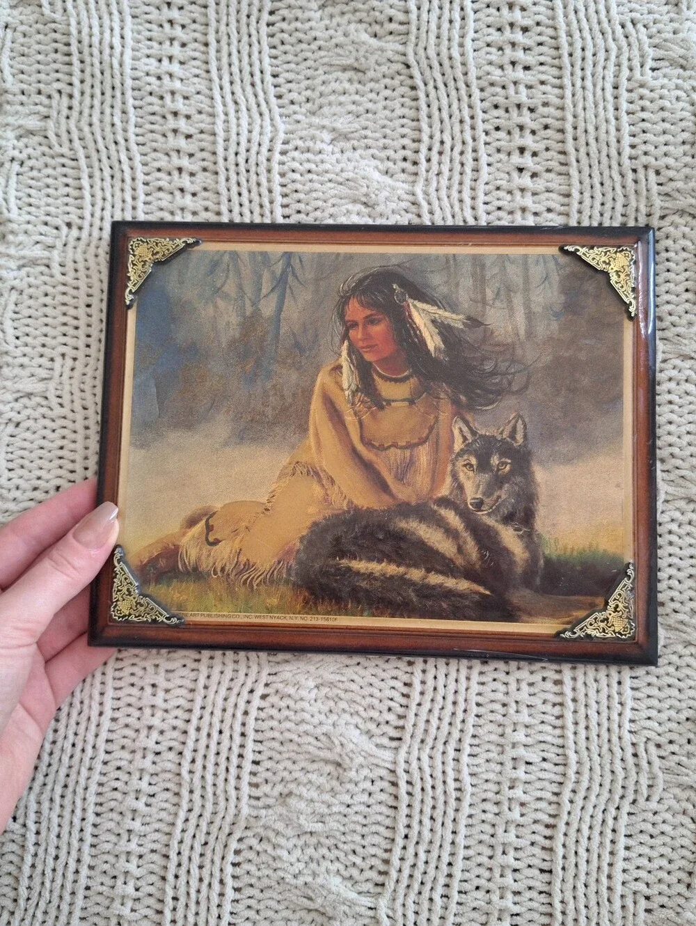 Indian Woman And Wolf Wall Plaque